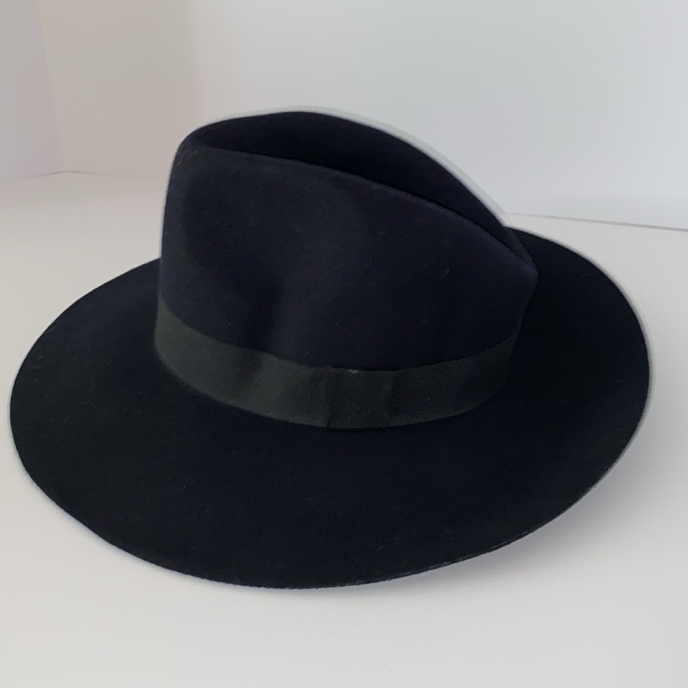 100% Wool Fedora Unisex Wide Ribbon Jazz Style Classic Hat Size S